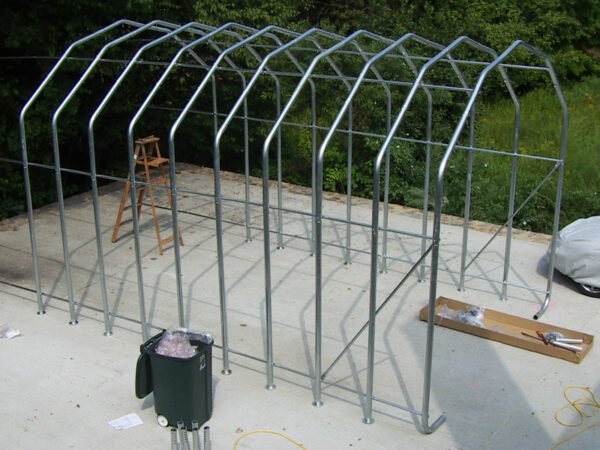 12x28 Barn style portable garage frame only