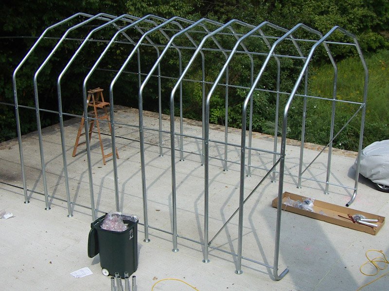 12x28 Barn style portable garage frame only