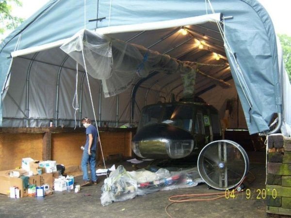 22x24 lifted portable garage