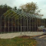 14x42x15 portable garage frame assembly