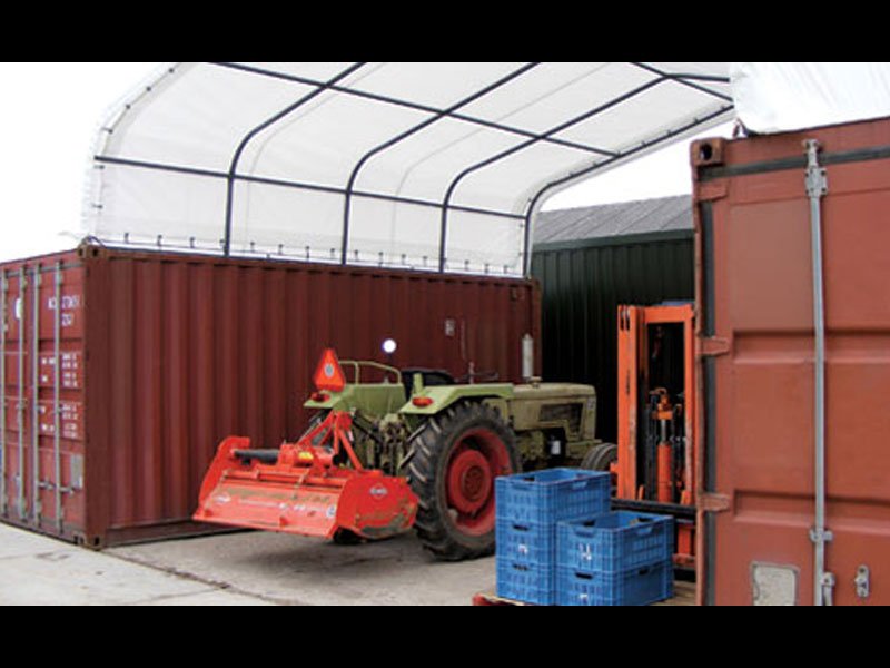 portable shelter on containers