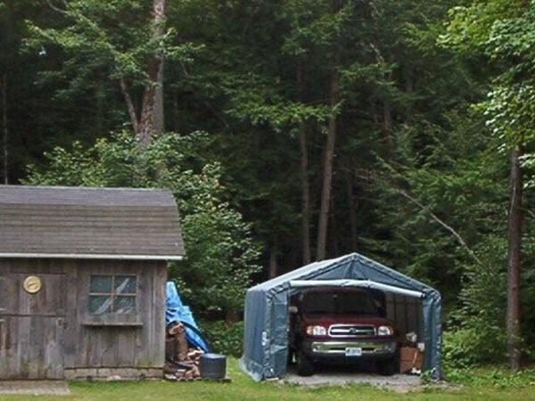 12x20 peak style portable shelter with suv