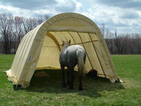 Livestock shelters round run in