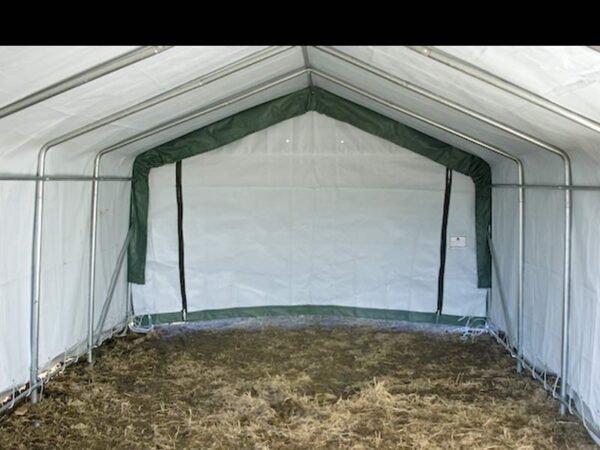 12x20 peak style portable shelter white interior
