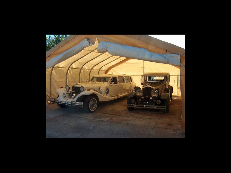 2 car portable garage both doors up