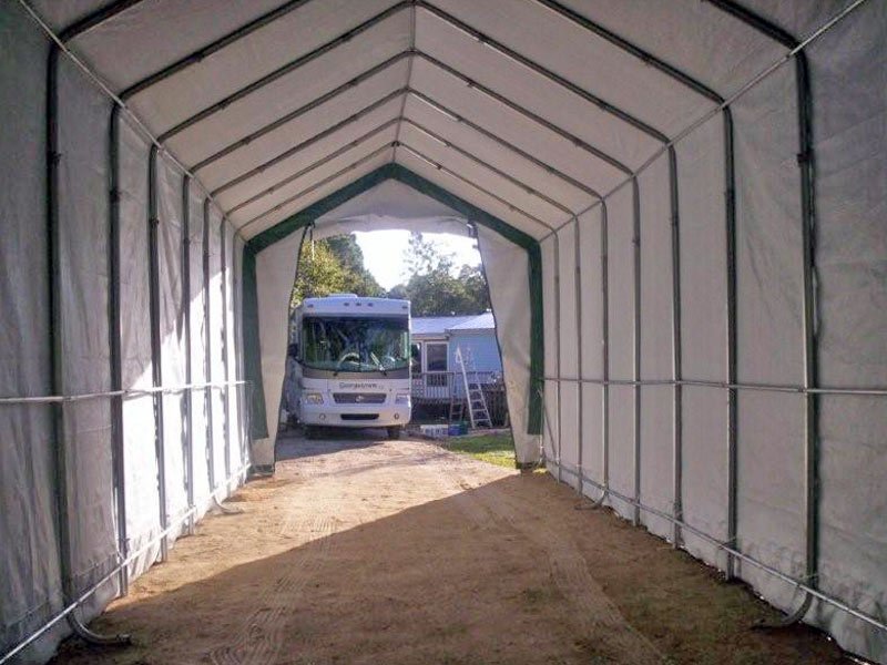 14x42 boat and rv portable garage interior