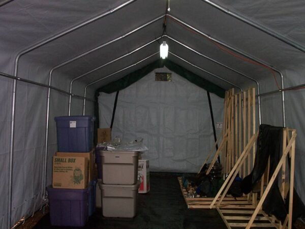 12x20 portable shelter interior