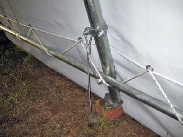 12x20 round portable garage side view anchor