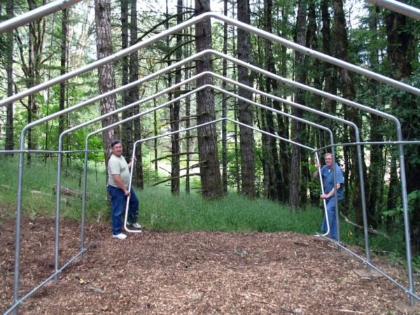 12X20 house style portable garage frame assembly