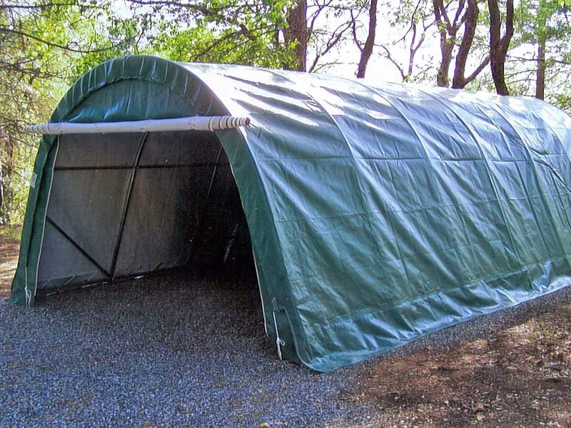 12x20 round portable garage open