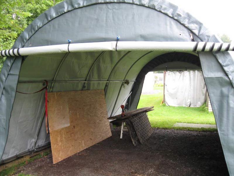12x20 round portable garage open