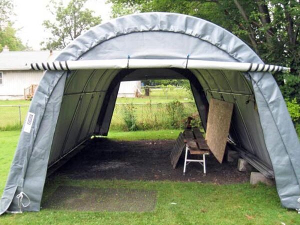 12x20 round portable garage open