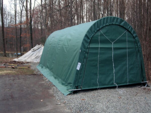12x20 round portable storage green