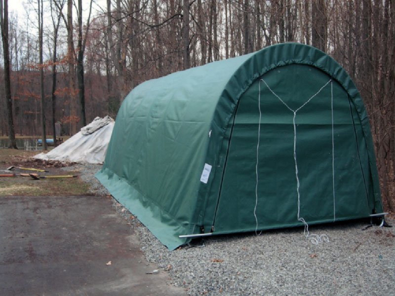 12x20 round portable storage green