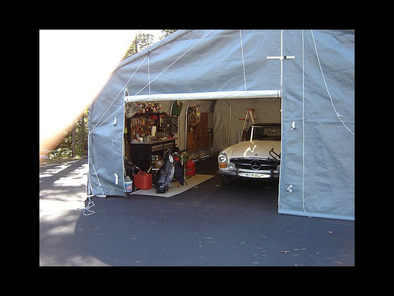 2 car portable garage one door up