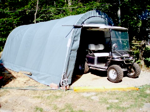 12x20 round atv portable garage gray