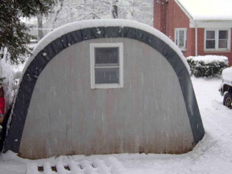 12x20 round one car portable garage with window