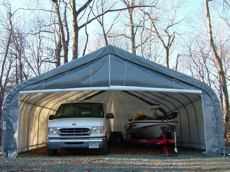 2 car portable garage with van and boat