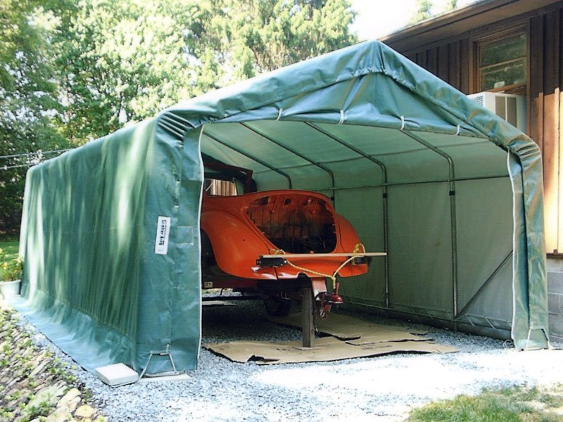 12x20 peak style portable shelter auto repair shop